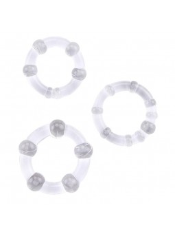 Beaded Cock Rings-Clear