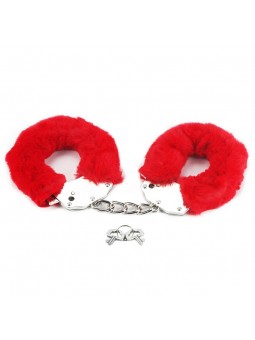 Furry Metal Handcuffs Red