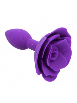Rose Silicone Butt Plug Purple
